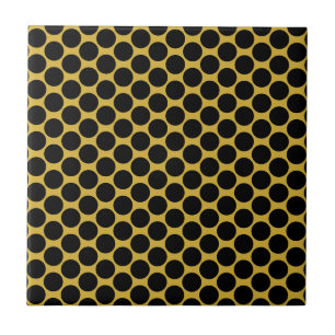 Metallic Gold with Black Dot Style Tile
