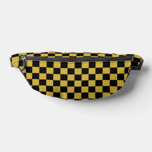 Metallic Gold with Black Large Square Pattern Fanny Pack