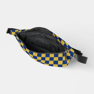 Metallic Gold with Navy Large Square Pattern Fanny Pack