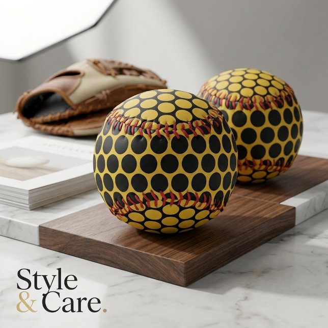 Metallic Gold with Solid Black Dot Pattern Softball (Metallic Gold with Solid Black Dot Pattern Softball)