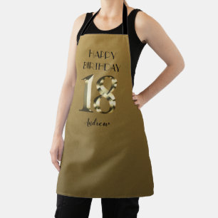 Metallic golden 18th birthday apron