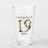 Metallic golden 19th birthday