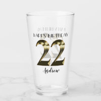 Metallic golden 22th birthday