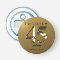 Metallic golden 45th birthday