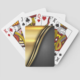 Metallic Golden Dark Wave Playing Cards