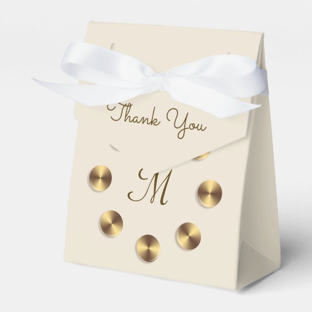 Metallic Gradient Design. Monogram Favor Box (Front Side)