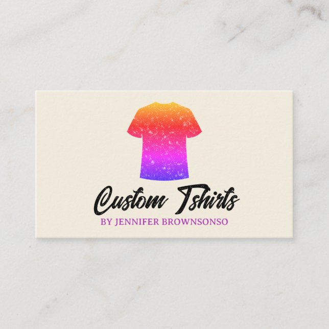 Metallic gradient T Shirt Print Clothing Apparel Business Card (Front)