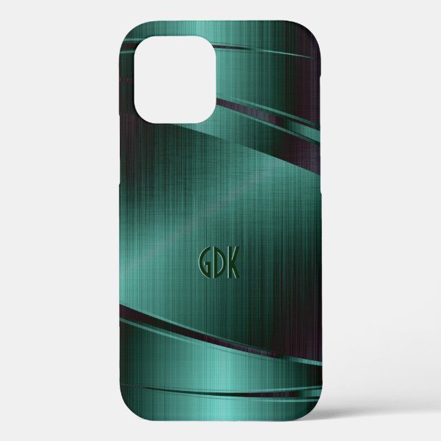 Metallic Green Design Brushed Aluminum Look Case-M Case-Mate iPhone Case (Back)
