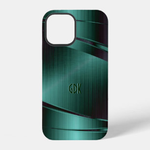 Metallic Green Design Brushed Aluminum Look Case-M iPhone 12 Case