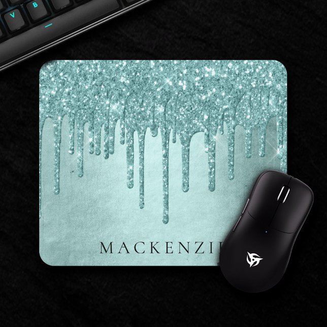 Metallic Green Drip | Luxurious Neo Mint Icing Mouse Pad (Creator Uploaded)