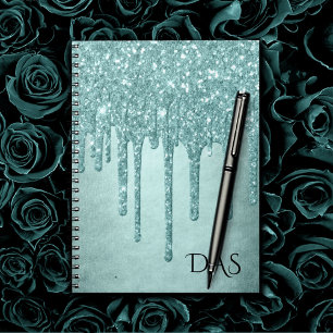Metallic Green Drip   Luxurious Neo Mint Icing Notebook