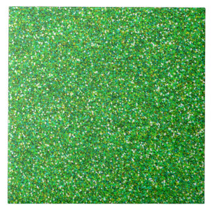 Metallic green, glitzy and sparkly tile