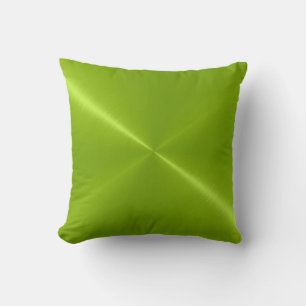 Metallic Green Stainless Steel Metal Look Throw Pillow