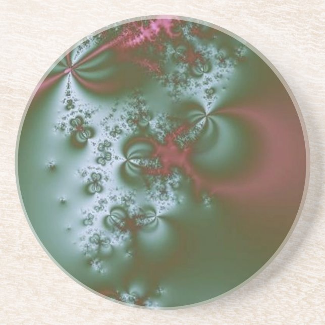 Metallic Green With Pink Coaster (Front)