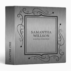 Metallic Grey Brushed Aluminum Look Binder