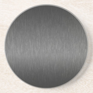 Metallic Grey Brushed Aluminum Look Coaster