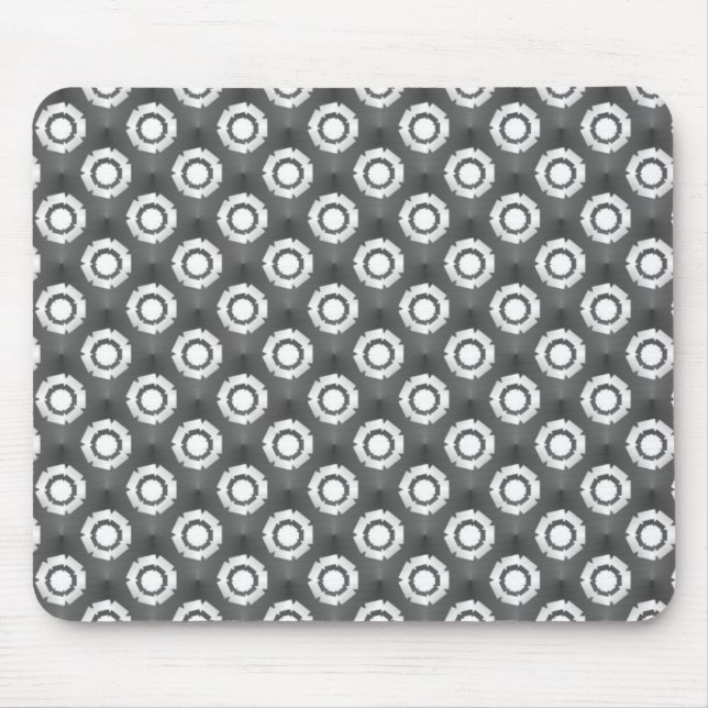 Metallic Grey Funky Flower Mousepad (Front)