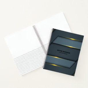 Metallic grey geometric design notebook