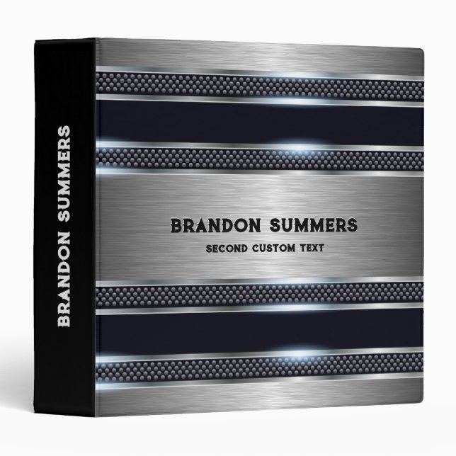 Metallic grey industrial texture design custom tex binder (Front/Spine)