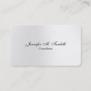 Metallic Grey Minimalist Professional Plain Business Card