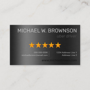 Metallic Grey Silver Minimal Driver Business Card