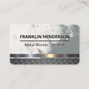 Metallic   Grunge Background   Construction Business Card