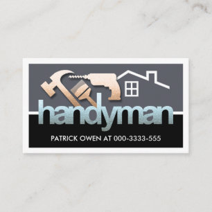 Metallic Handyman Tools Frame Business Card