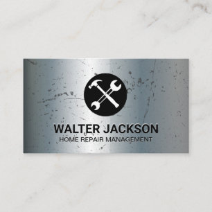 Metallic Hardware Tools   Grungy Scratched Business Card