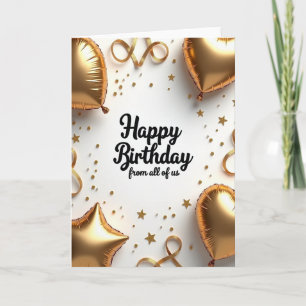 Metallic Heart Birthday Card