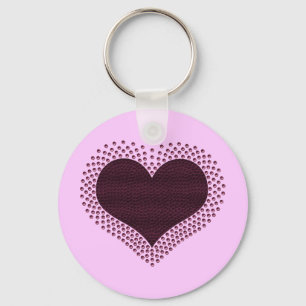 Metallic Heart Keychain, Purple Keychain