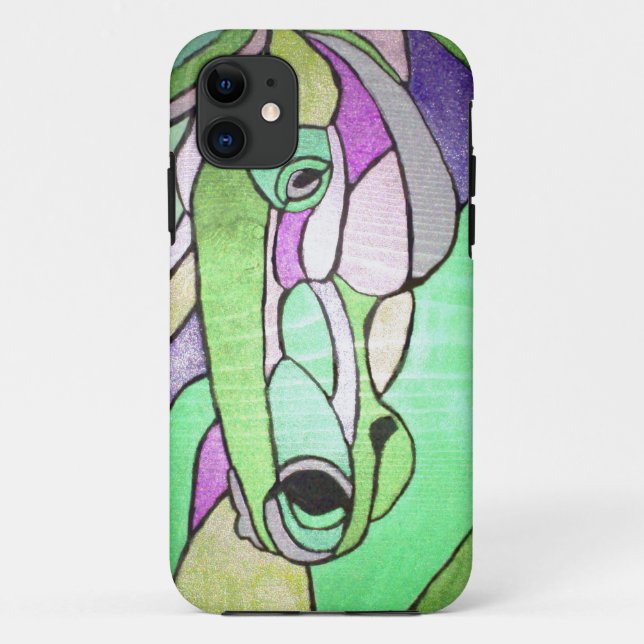 Metallic Horse in Green IPhone Case (Back)