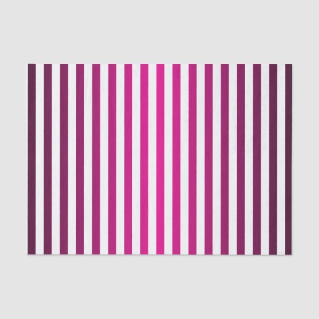 Metallic Hot Pink and White Stripes Tissue Paper (Front)