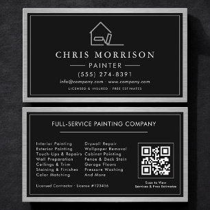 Metallic House Painter QR Code Painting Business Card