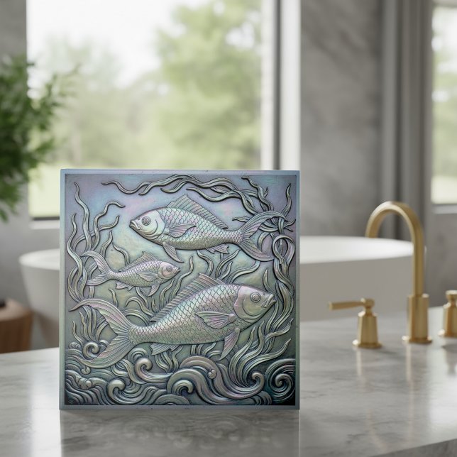 Metallic Iridescent Fish D1223 Tile (Creator Uploaded)