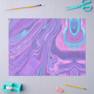 Metallic Iridescent Rainbow Pink Aqua Purple  Tissue Paper