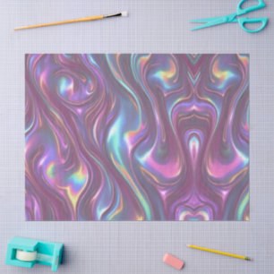 Metallic Iridescent Rainbow Pink Aqua Purple  Tissue Paper