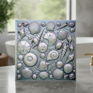 Metallic Iridescent Seashells ID1223 Tile
