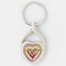 Metallic Key Heart Shape You are My Light