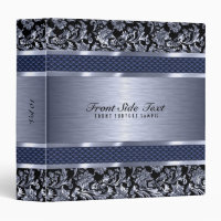 Metallic Light Blue Vintage Floral Damasks