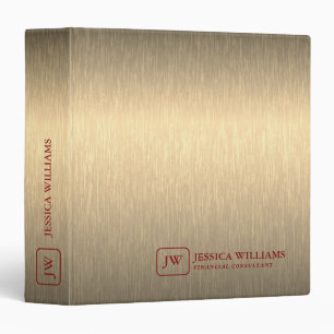 Metallic Light Gold Texture Black Typography Binder