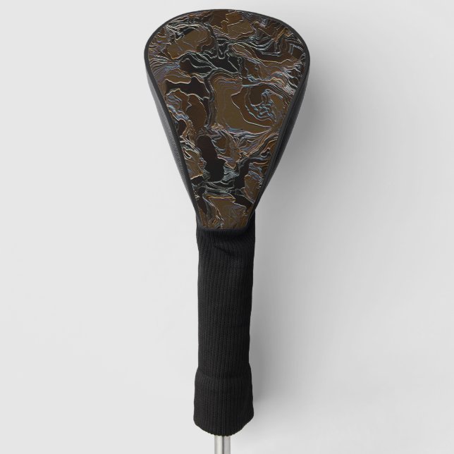 Metallic Look Brown Camouflage Golf Head Cover (Front)