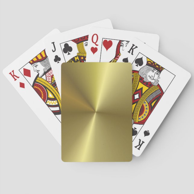 Metallic Look Faux Gold Elegant Modern Template Playing Cards (Back)