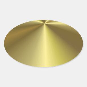 Metallic Look Faux Gold Personalized Blank Oval Sticker