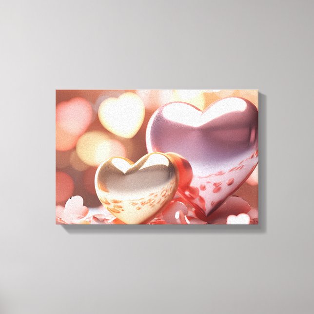 "Metallic" Look Gold, Silver, & Rose Gold Canvas Print (Front)