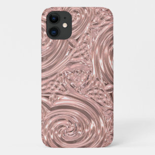 Metallic look rose gold elegant victorian nouveau iPhone 11 case