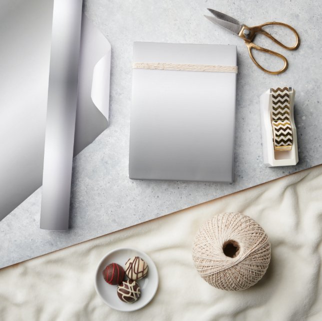Metallic Look Silver Modern Glamour Template Best Wrapping Paper (Crafts)