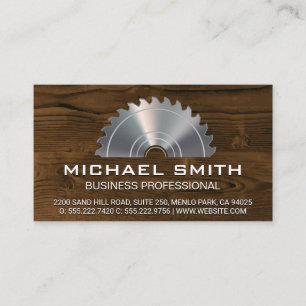 Metallic Lumber Saw Wood Panel Business Card