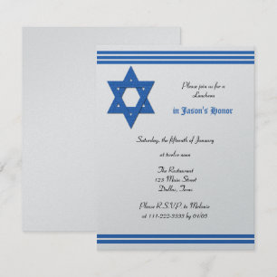 Metallic Luncheon Reception Bar Mitzvah Invitation