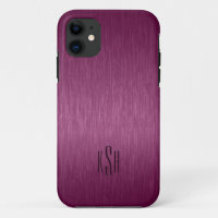 Metallic Maroon Red Brushed Aluminum Look