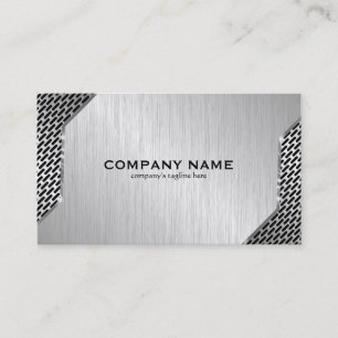 Metallic Mash & Brushed Faux Steel Business Card